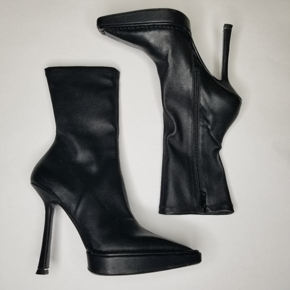 ALEXANDER WANG Bardot Platform Ankle Boots - Picture 2 of 13